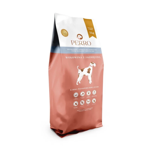 PERRO SUCHA KARMA DLA PSA WOŁOWINA Z JAGNIĘCINĄ M/L 1KG