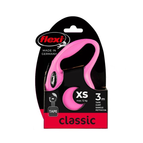 FLEXI NEW CLASSIC SMYCZ AUTOMATYCZNA TAŚMA XS 3M RÓŻOWA