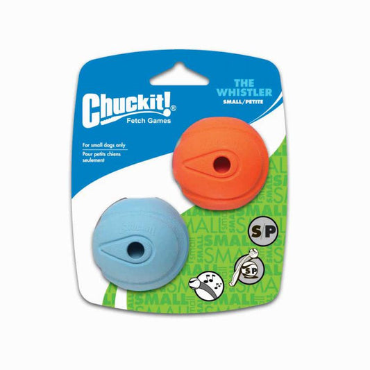 CHUCKIT THE WHISTLER S 5 CM 2 PACK - GWIZDĄCE PIŁKI DO APORTOWANIA