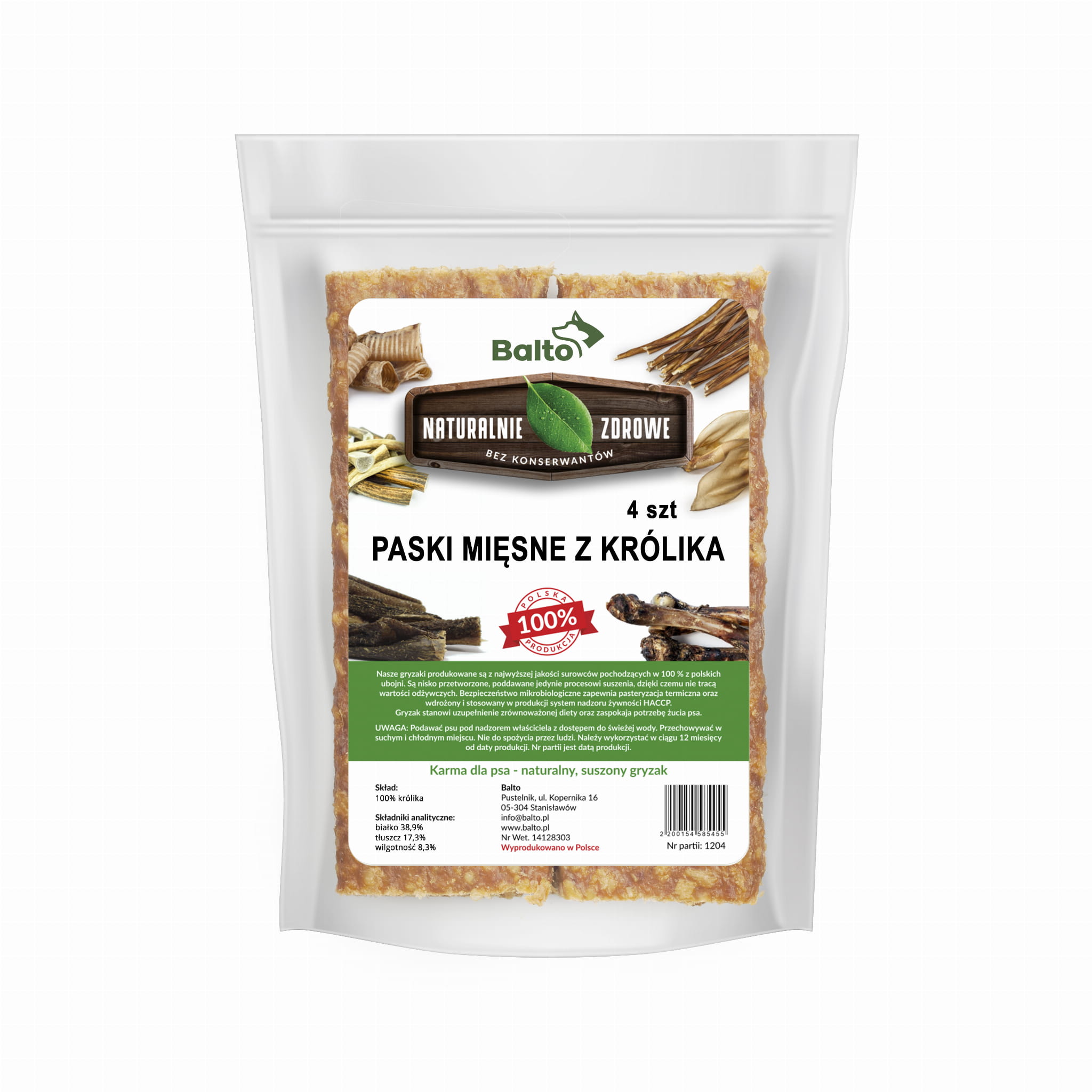 BALTO GRYZAK DLA PSA PASKI MIĘSNE Z KRÓLIKA