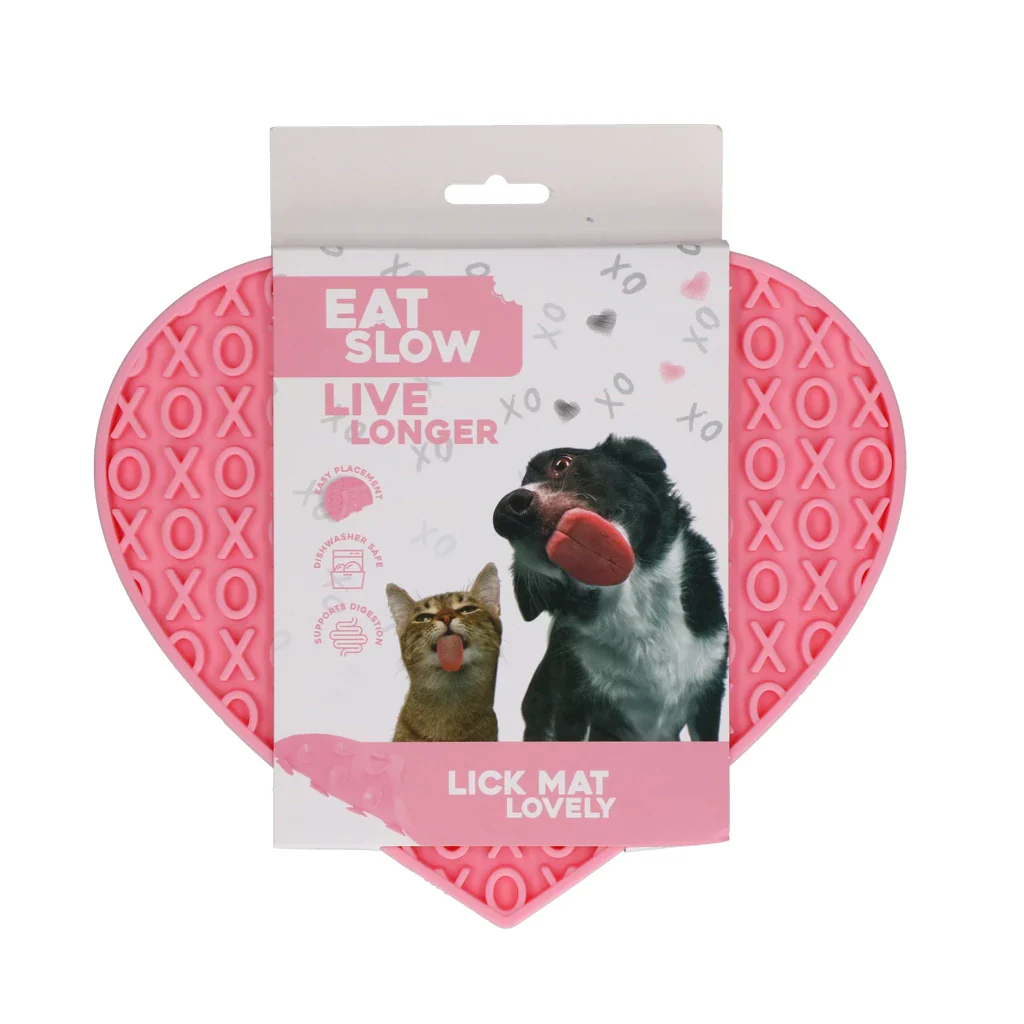 EAT SLOW LIVE LONGER LICK MAT LOVELY PINK