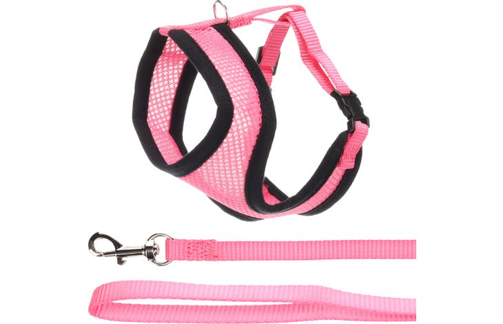 FLAMINGO CAT HARNESS WITH LEASH KITTEN HARMS PINK 28CM 32-41CM 110CM 10MM