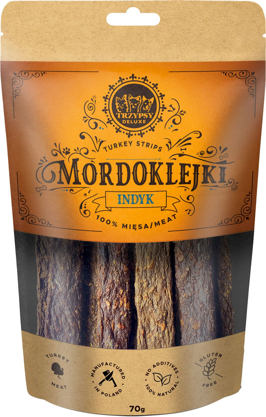 HAPPY SNACKY TRZYPSY DLA PSA MORDOKLEJKI Z INDYKA 70G