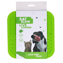 EAT SLOW LIVE LONGER LICK MAT QUAD GREEN