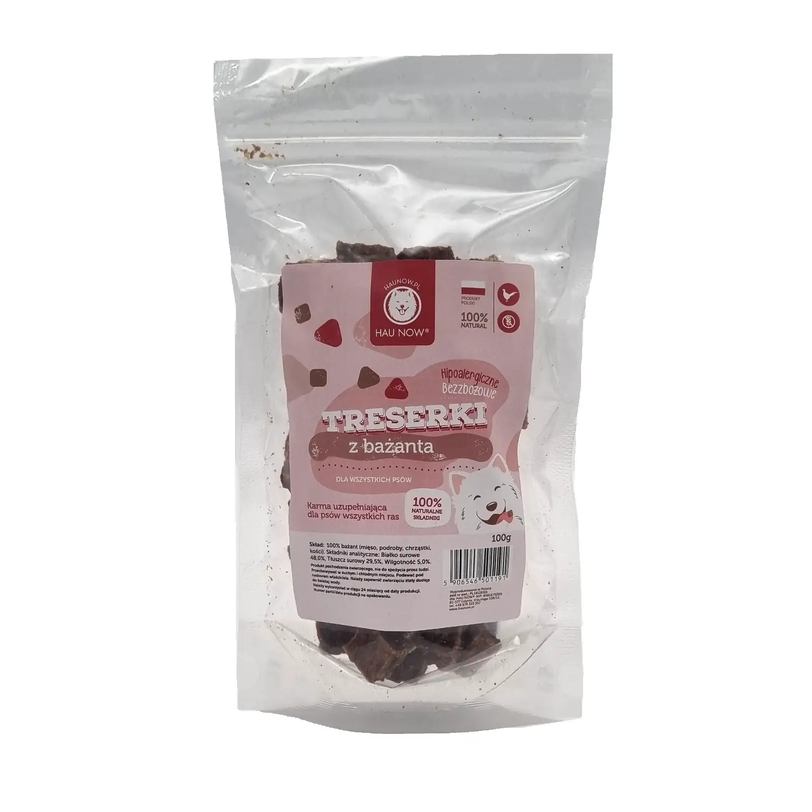 HAUNOW TRESERKI PRZYSMAKI DLA PSA Z BAŻANTA 150G