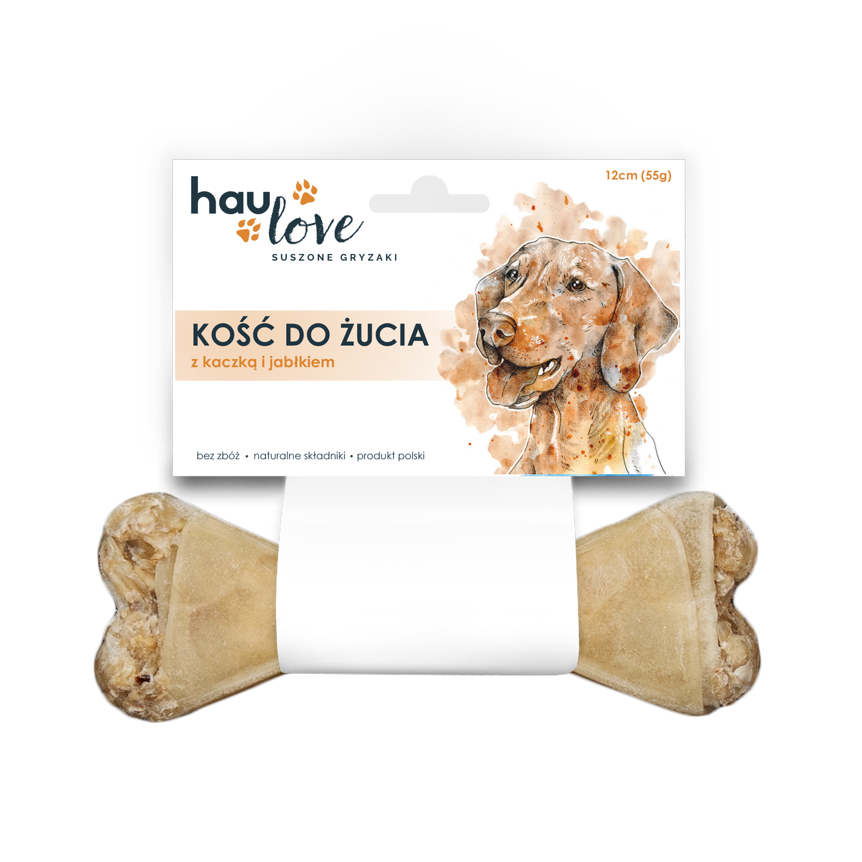 HAULOVE PRZYSMAK DLA PSA KOŚĆ DO ŻUCIA Z KACZKĄ I JABŁKIEM 17CM