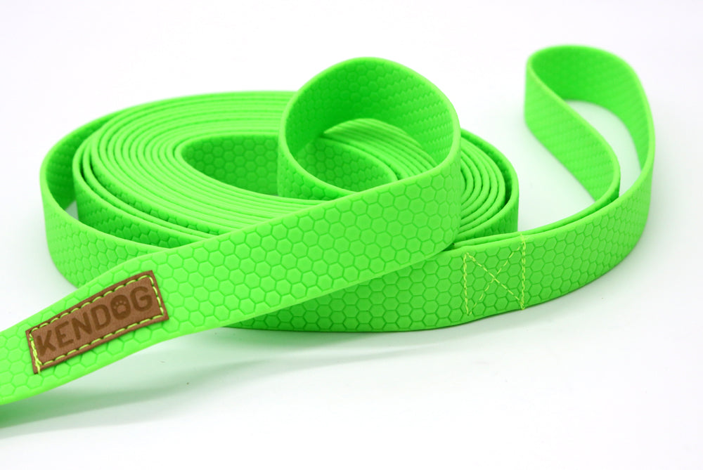 KENDOG SMYCZ TRENINGOWA PVC/TPU NEON GREEN 25MM 10M