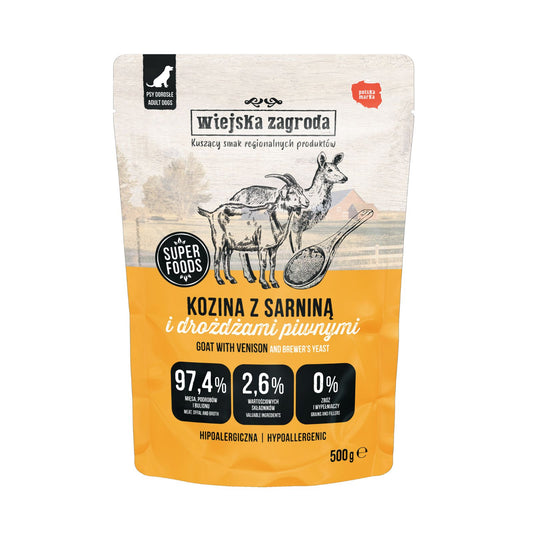 WIEJSKA ZAGRODA MOKRA KARMA PIES KOZINA Z SARNINĄ 500G