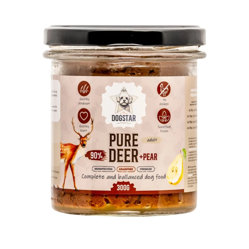 DOGSTAR PURE JELEŃ Z GRUSZKĄ 300G