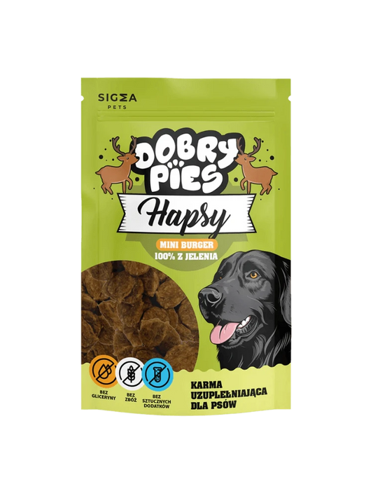 DOBRY PIES HAPSY MINI BURGER 100% Z JELENIA 100G