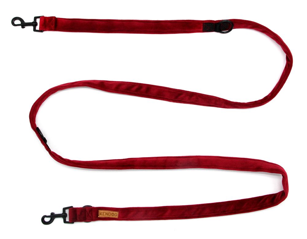 KENDOG SMYCZ PRZEPINANA VELVET RED 200CM 2CM