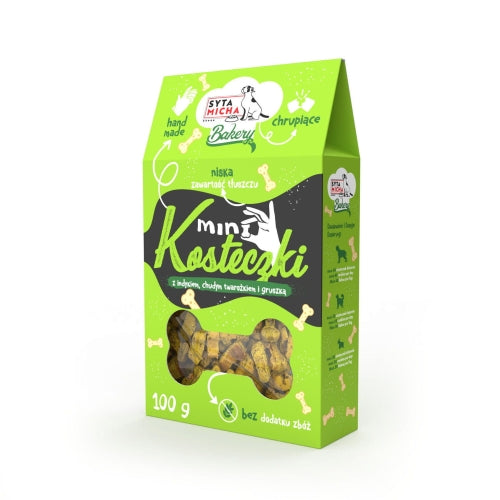 SYTA MICHA BAKERY PRZYSMAKI DLA PSA MINI KOSTKI Z INDYKIEM 100G