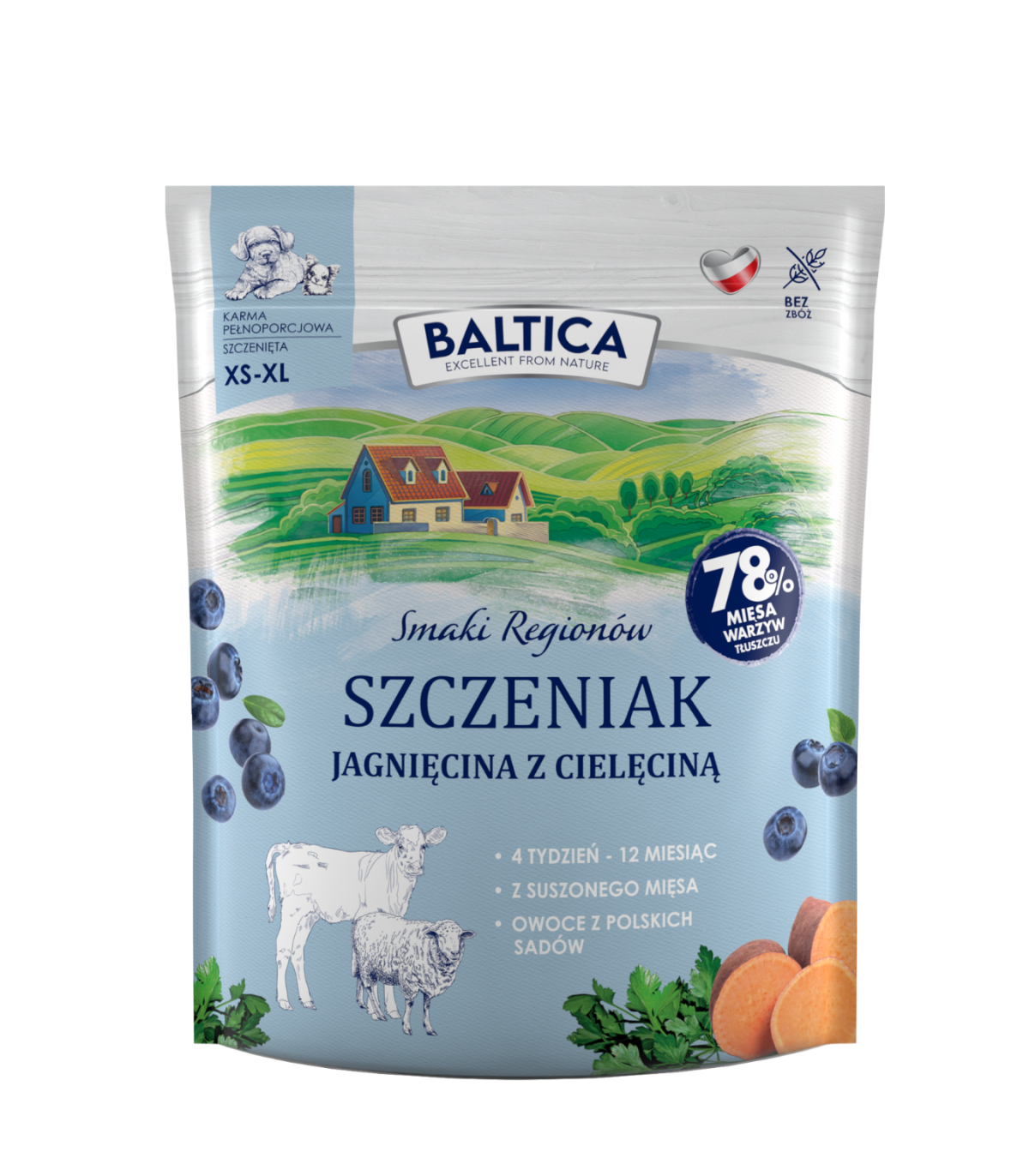 BALTICA SMAKI REGIONÓW SZCZENIAK SUCHA KARMA DLA PSA JAGNIĘCINA Z CIELĘCINĄ 1KG