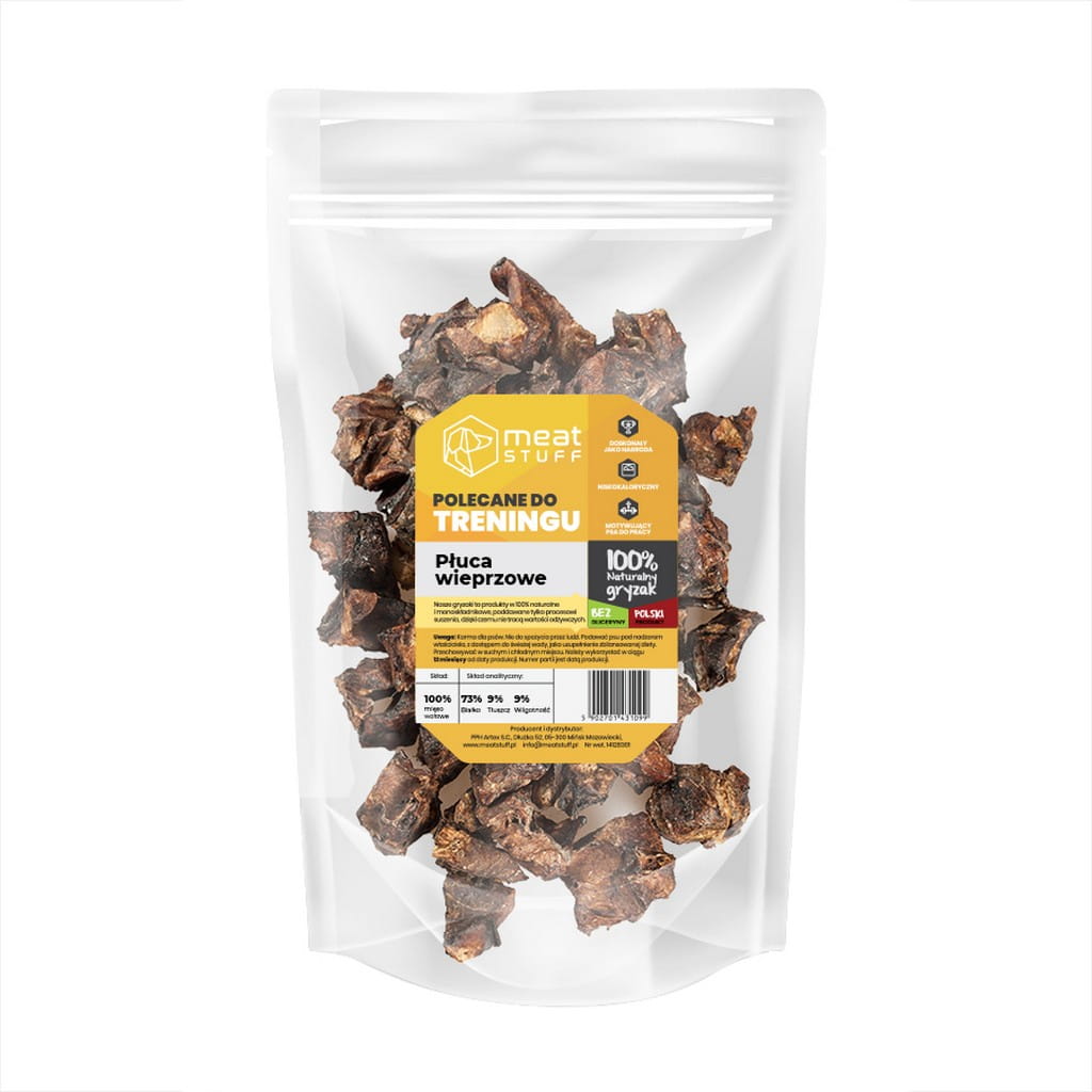 MEATSTUFF GRYZAK DLA PSA PŁUCA WIEPRZOWE KOSTKA 100G