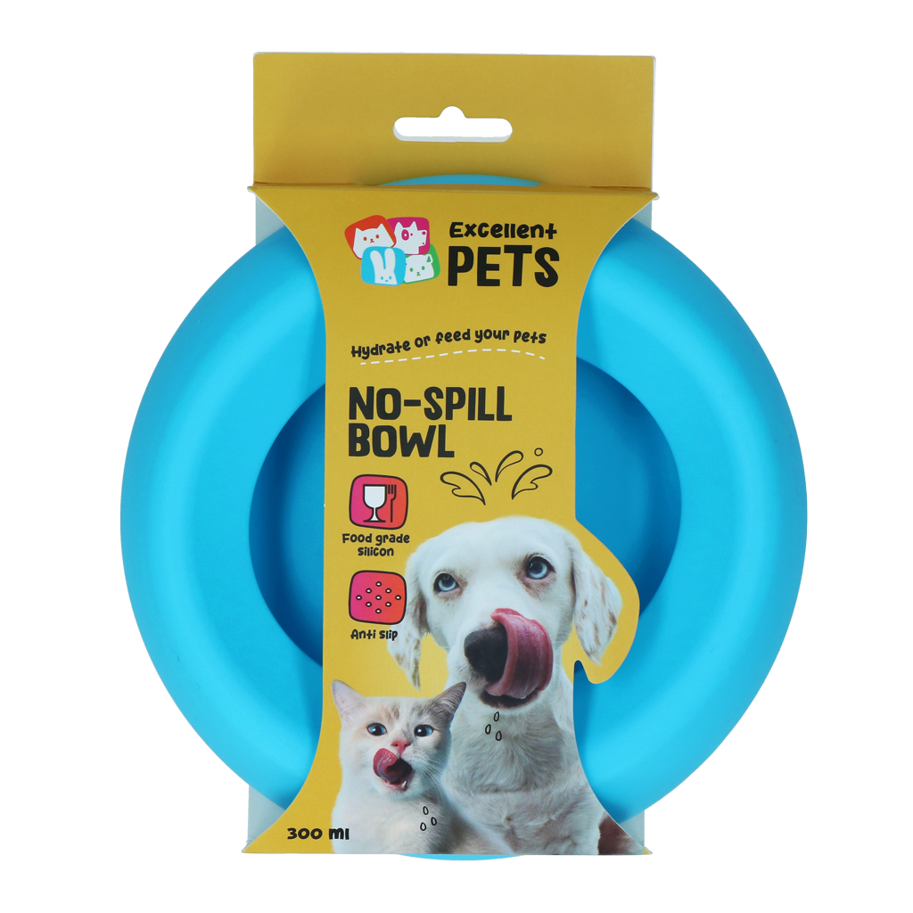 EXCELLENT PETS NO SPILL BOWL BLUE S - MISKA