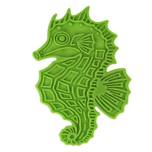 EAT SLOW LIVE LONGER LICK MAT SEAHORSE GROEN