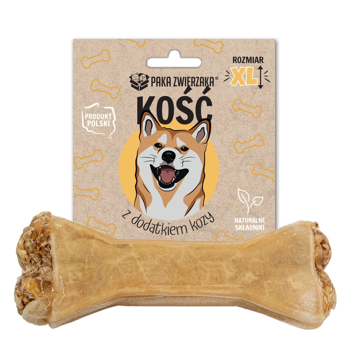 PAKA ZWIERZAKA GRYZAK DLA PSA KOŚĆ Z DODATKIEM KOZY XL 17CM