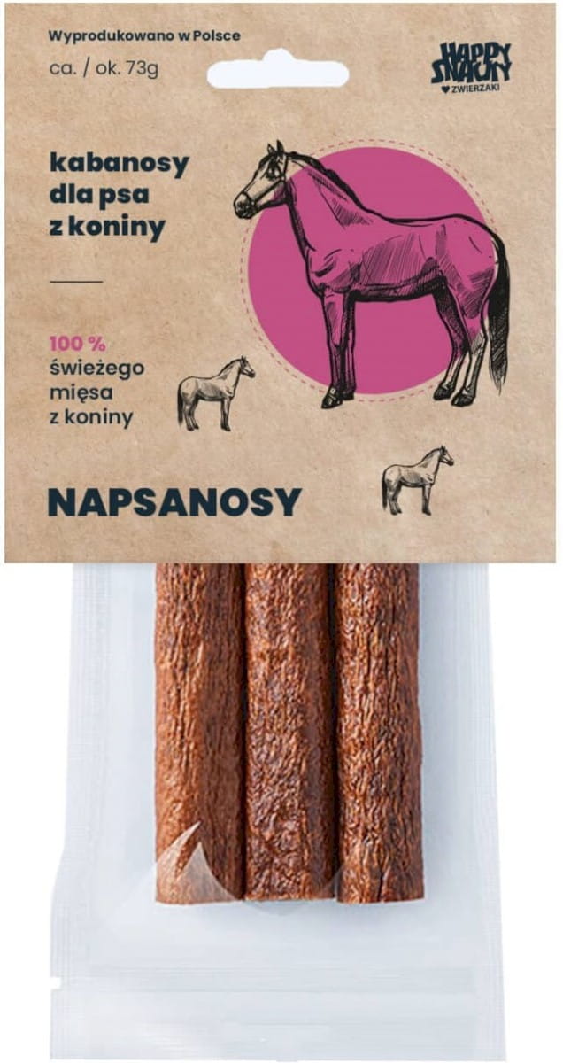 HAPPY SNACKY NAPSANOSY PRZYSMAKI DLA PSA Z KONINY 3SZT