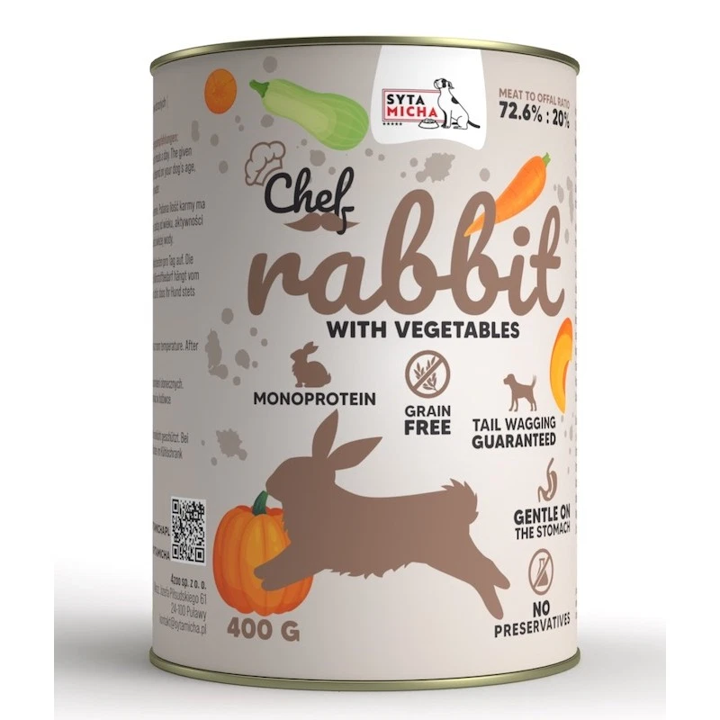SYTA MICHA CHEF MOKRA KARMA DLA PSA KRÓLIK Z WARZYWAMI 400G