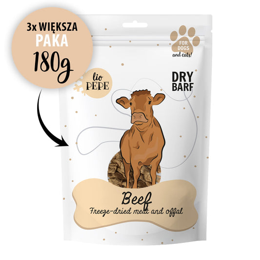 PAKA ZWIERZAKA PEPE PRZYSMAKI DLA PSA LIO WOŁOWINA (MIĘSO) XL 180G