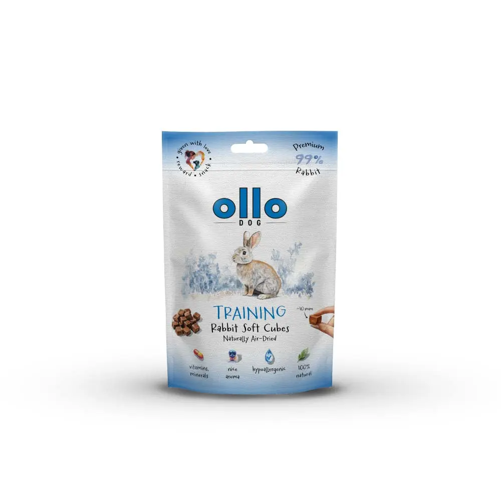 OLLO AIR DRIED PRZYSMAKI DLA PSA TRAINING RABBIT CUBES 80G