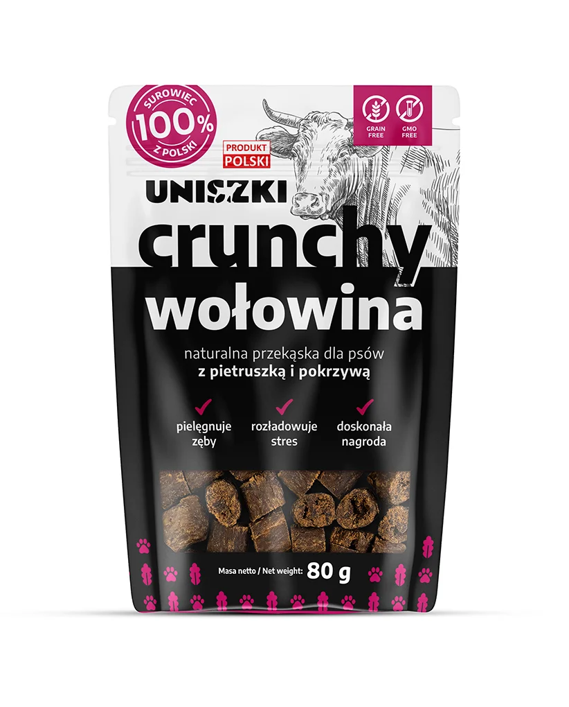 UNISZKI CRUNCHY WOŁOWINA - PIETRUSZKA POKRZYWA 80G