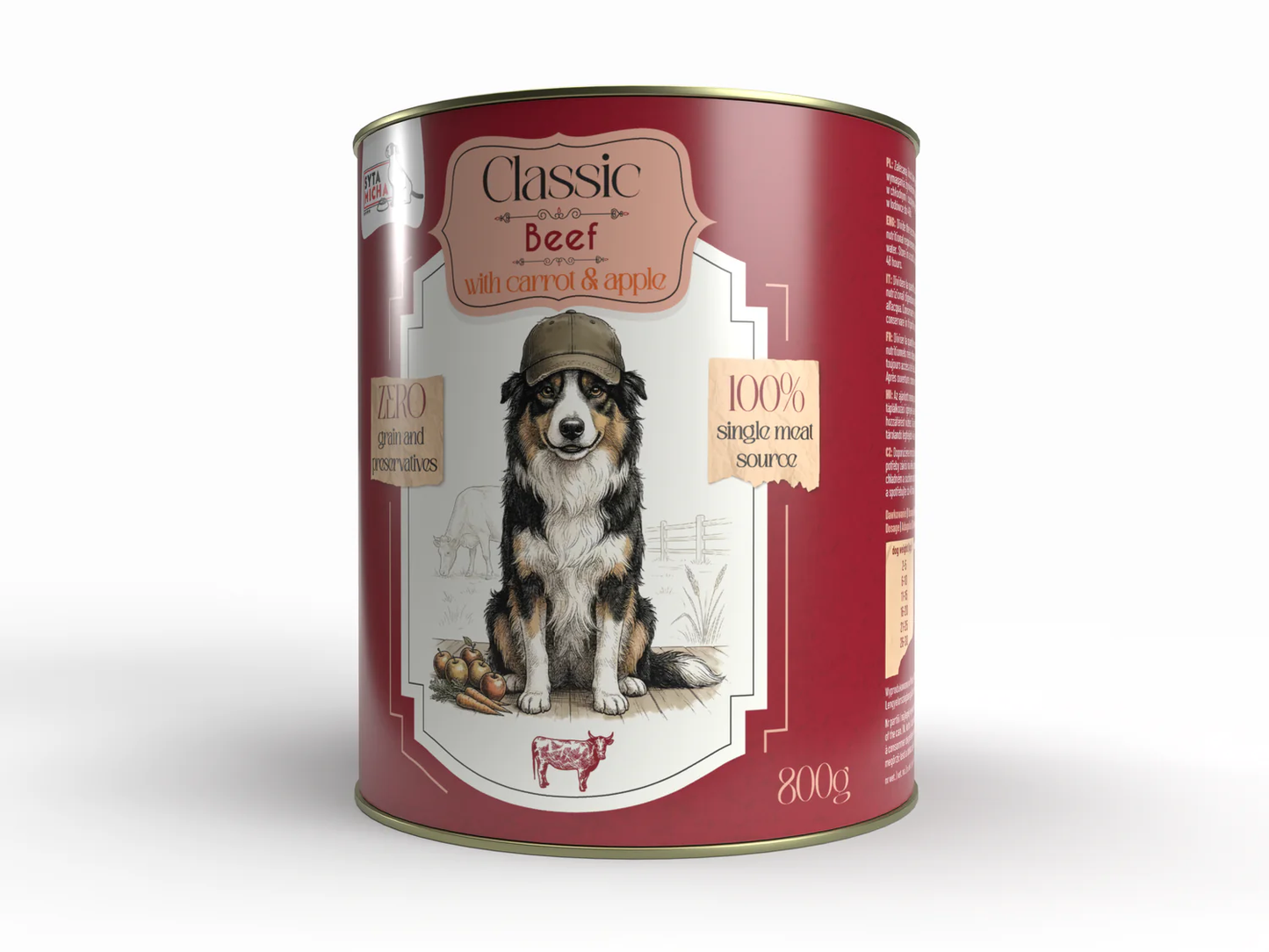 SYTA MICHA CLASSIC WOŁOWINA Z MARCHEWKĄ 800G