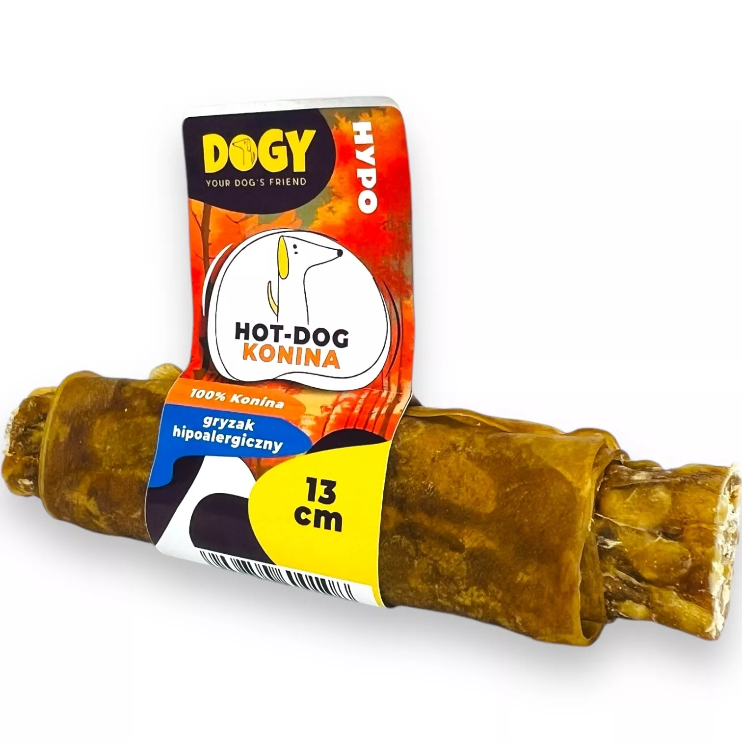 DOGY HYPO HOT DOG Z KONINY 13CM  100% SKÓRY KOŃSKIEJ DLA PSA