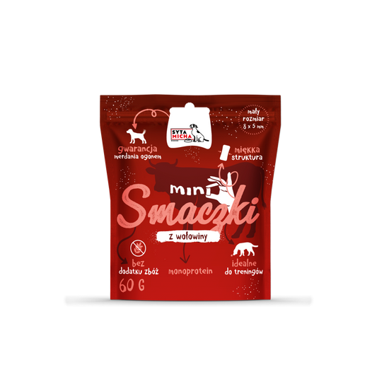 SYTA MICHA PRZYSMAKI DLA PSA MINI SMACZKI Z WOŁOWINY 60G