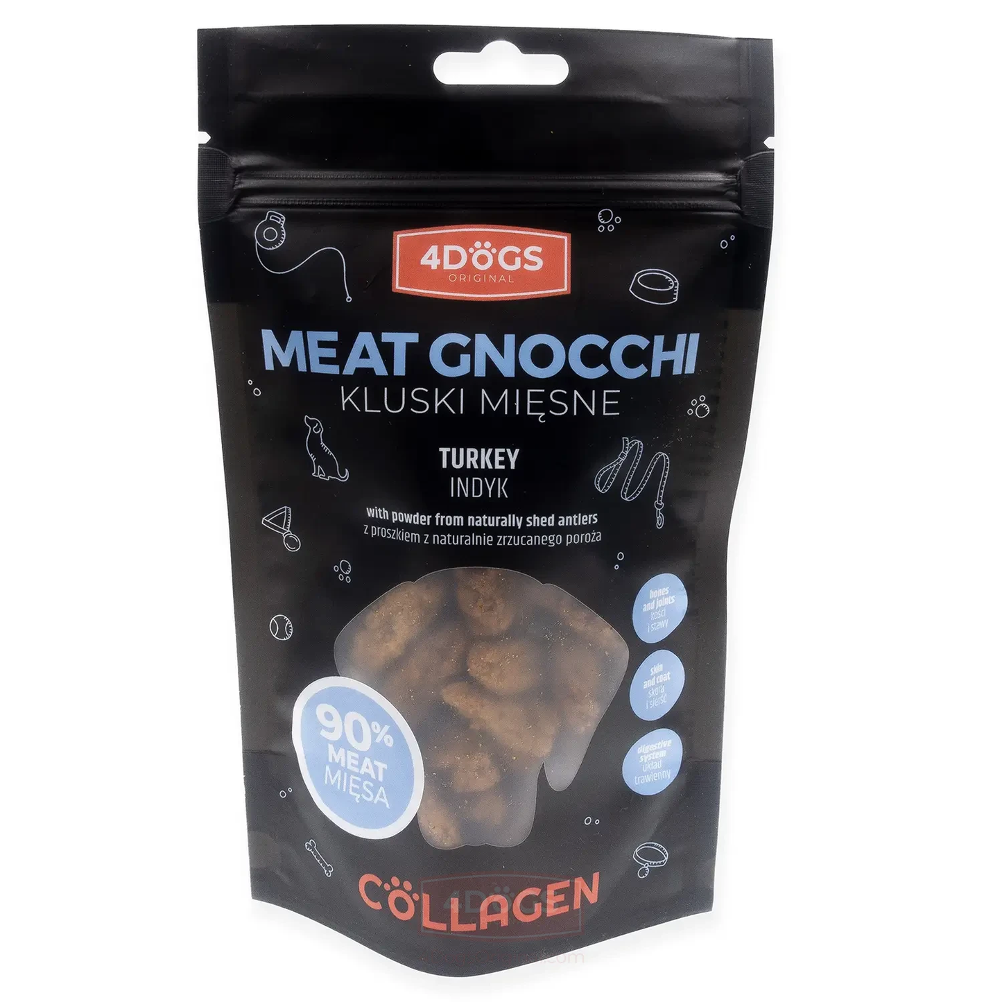 4DOGS COLLAGEN LINE KLUSKI MIĘSNE INDYK 100G