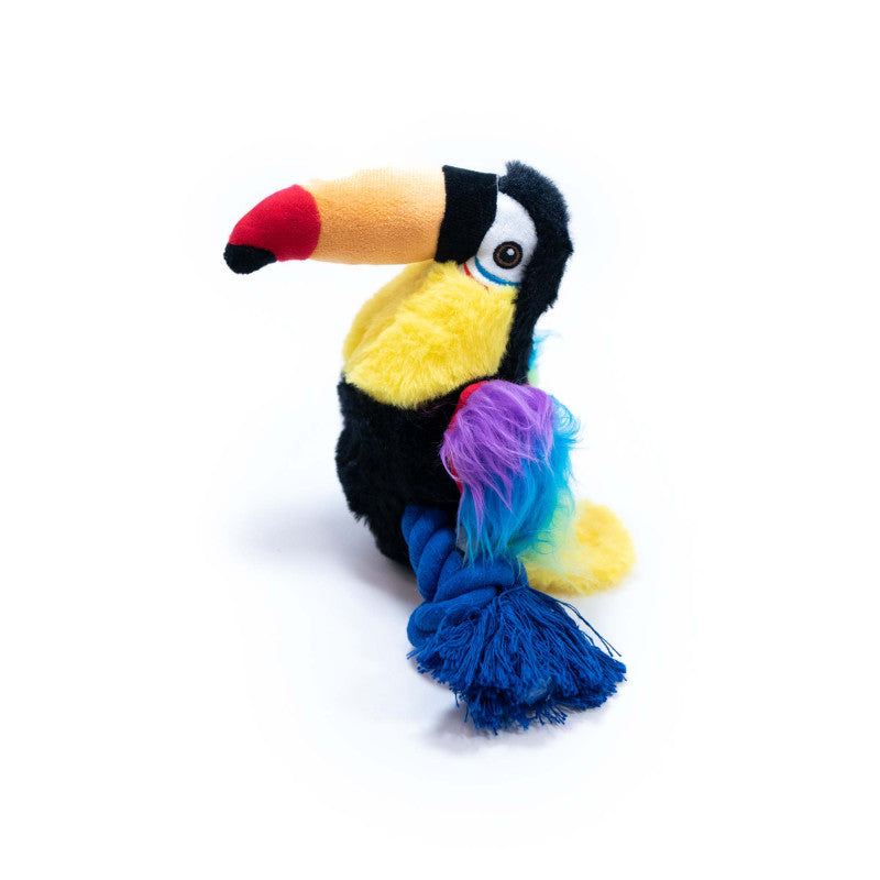 BUBA TUKAN PLUSZOWY ZE SZNURAMI 26CM - ZABAWKA DLA PSIAKA
