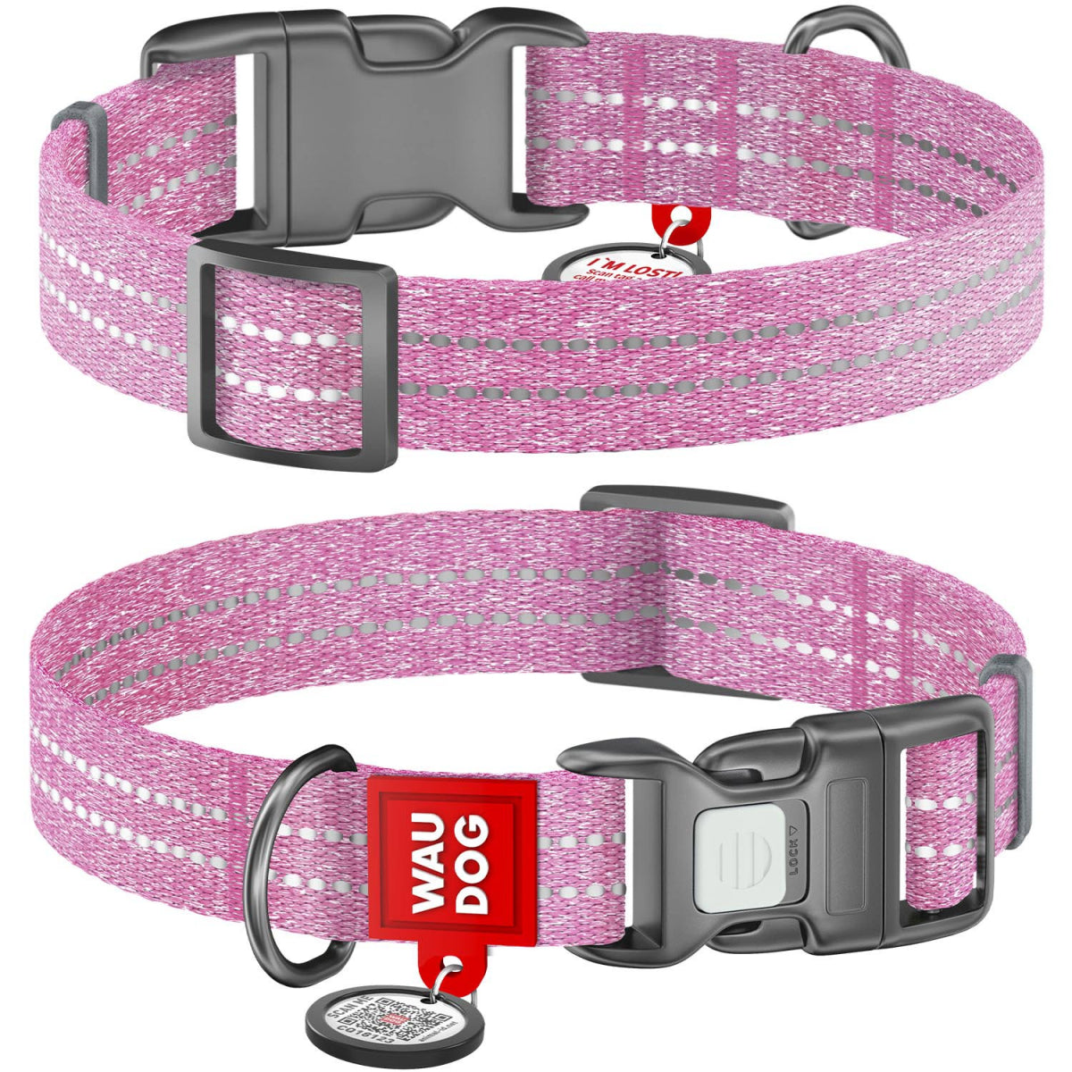 WAUDOG RECOTTON OBROŻA PLASTIKOWY FASTEX 25MM XL RÓŻOWY