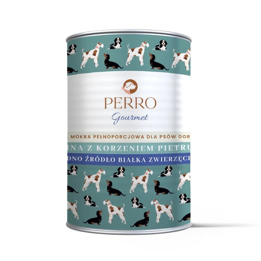 PERRO GOURMET MOKRA KARMA DLA PSA KONINA Z KORZENIEM PIETRUSZKI 400G
