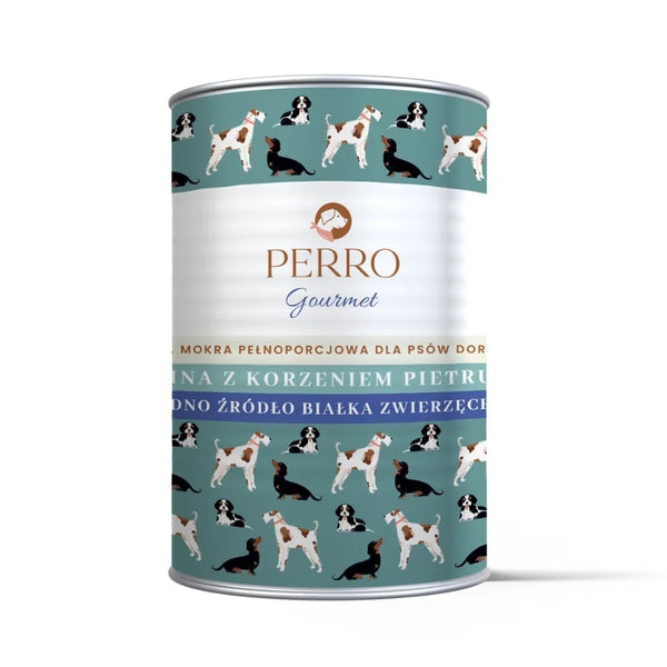PERRO GOURMET MOKRA KARMA DLA PSA KONINA Z KORZENIEM PIETRUSZKI 400G