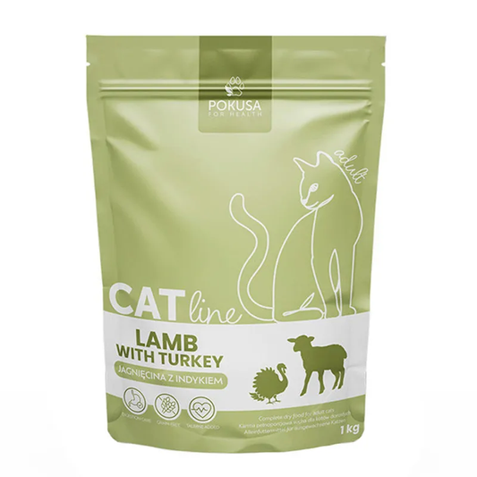 POKUSA CAT LINE SUCHA KARMA KOT JAGNIĘCINA Z INDYKIEM 1KG