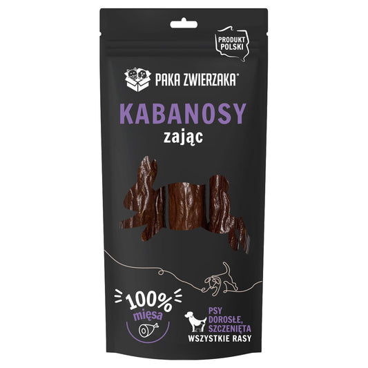 PAKA ZWIERZAKA PRZYSMAKI DLA PSA KABANOSY Z ZAJĄCA 3SZT