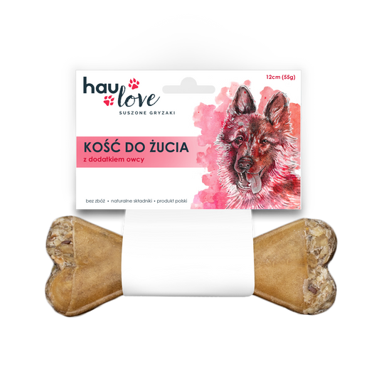 HAULOVE PRZYSMAK DLA PSA KOŚĆ DO ŻUCIA Z DODATKIEM OWCY 17CM
