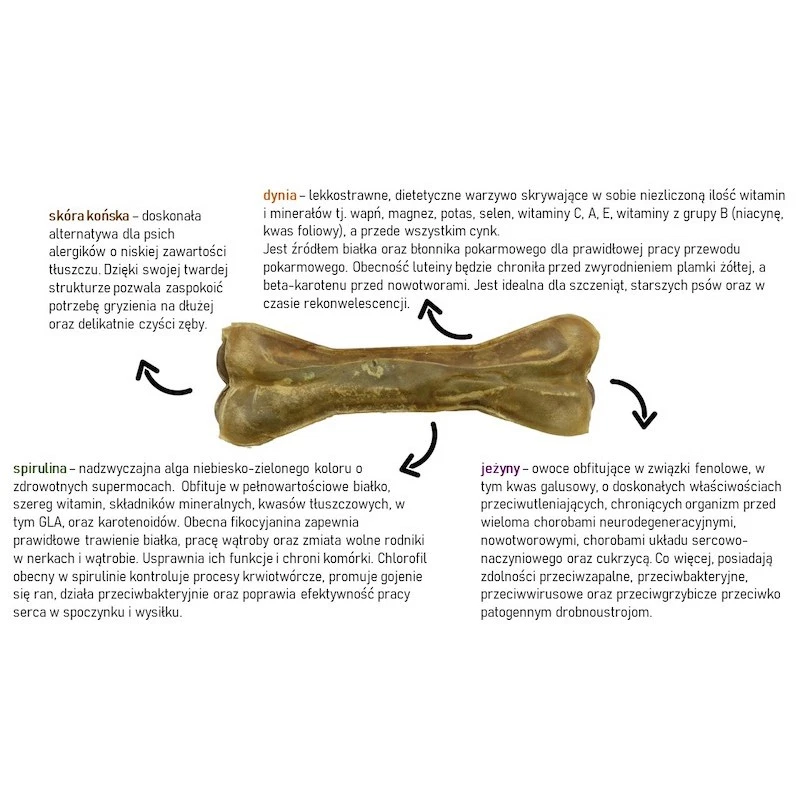 SYTA MICHA GRYZAK DLA PSA KOŚĆ HIPOALERGICZNA Z KONINĄ 13,5CM
