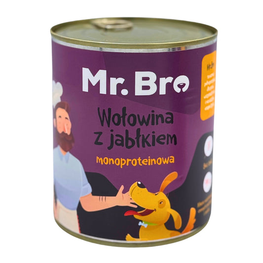 MR. BRO MOKRA KARMA DLA PSA WOŁOWINA Z JABŁKIEM 800G