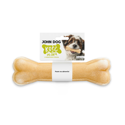 JOHN DOG KOŚĆ Z DODATKIEM STRUSIA 17CM