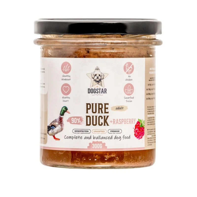 DOGSTAR PURE KACZKA Z MALINAMI 300G
