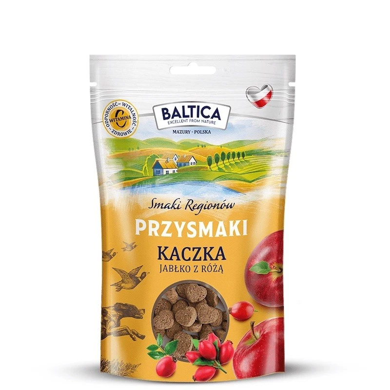BALTICA SMAKI REGIONÓW PRZYSMAKI DLA PSA KACZKA Z JABŁKIEM I RÓŻĄ 100G