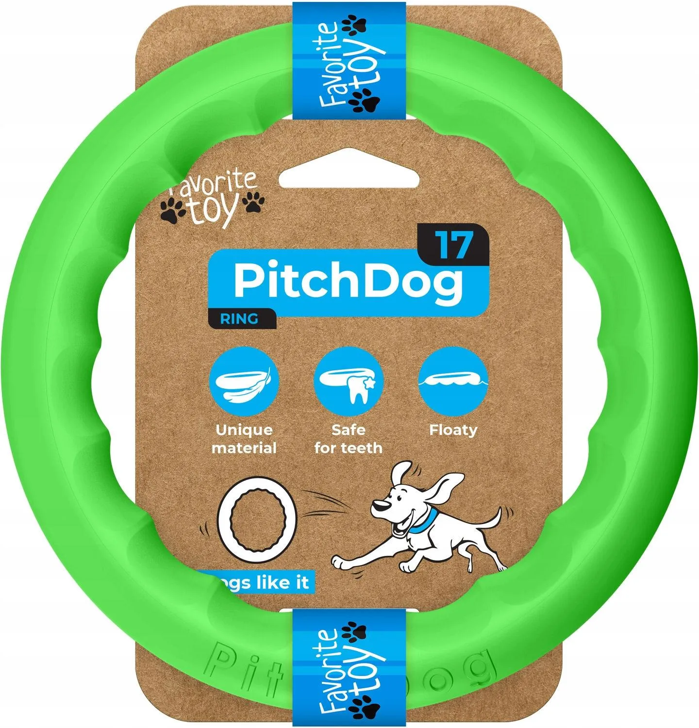 PITCHDOG PIERŚCIEŃ 17CM JASNOZIELONY