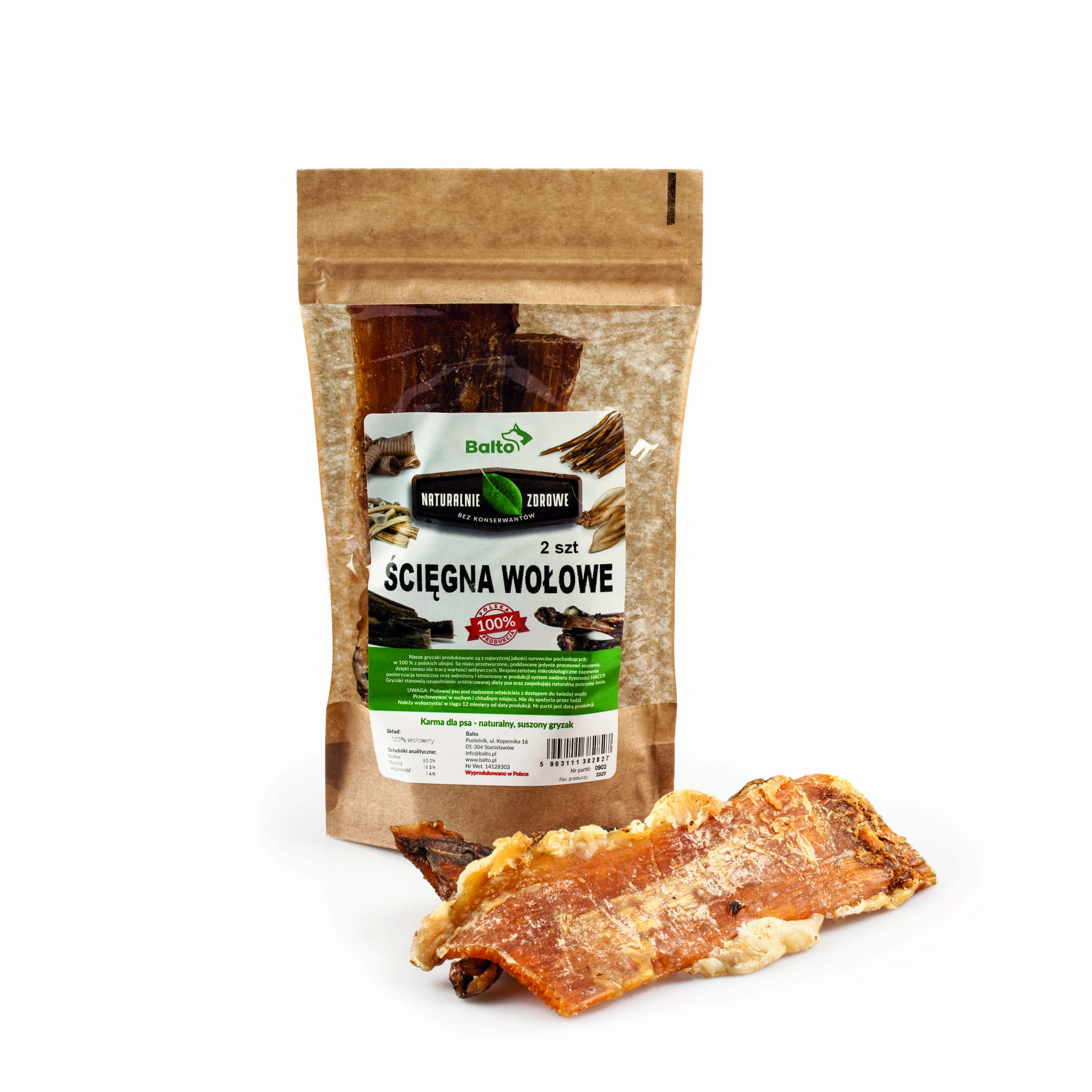 BALTO GRYZAK DLA PSA ŚCIĘGNA WOŁOWE 100G