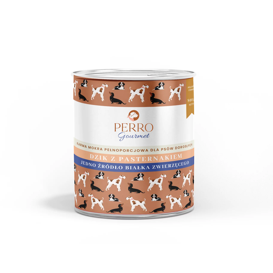 PERRO GOURMET MOKRA KARMA DLA PSA DZIK Z PASTERNAKIEM 800G