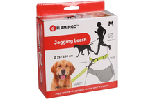 FLAMINGO JOGGING LEASH WITH WAIST BELT DIRAN FLUO YELLOW M 118CM 75-100CM