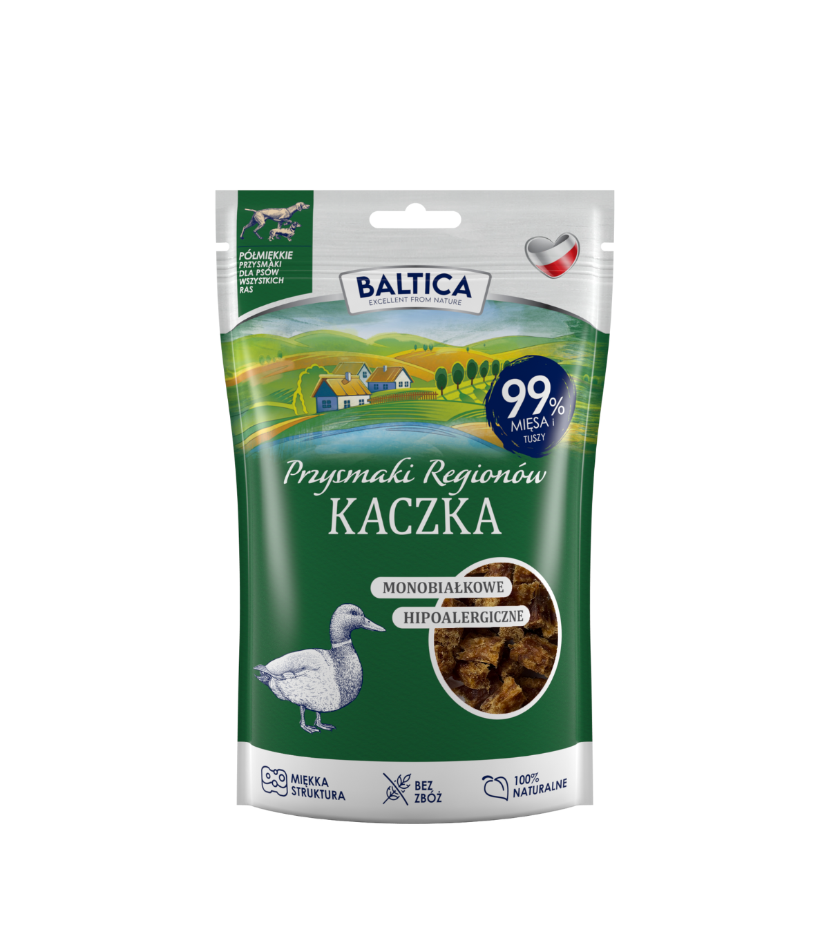 BALTICA SMAKI REGIONÓW PRZYSMAKI DLA PSA PÓŁMIĘKKIE KACZKA 80G