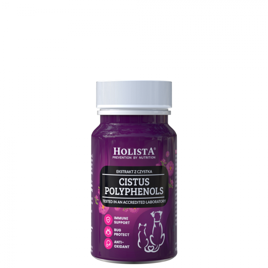HOLISTA CISTUS POLYPHENOLS 90 SZT TABLETEK - CZYSTEK DLA PSA I KOTA