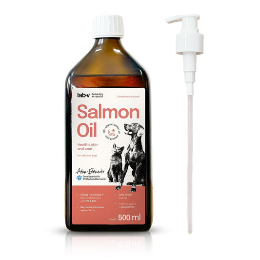 LAB V SALMON OIL - OLEJ SZKLANA BUTELKA 500ML