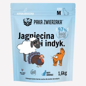 PAKA ZWIERZAKA SUCHA KARMA KOT JAGNIĘCINA Z INDYK M 1,6KG